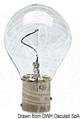 Лампочка двоцокольна. З вертикальною ниткою розжарювання. 24 В./ 25 Ватт/ Тип BAY15D