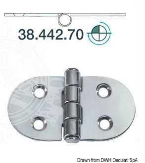 Петлі 2 мм із н.ж. сталі. Відкидна. Розмір: 68 x 39 mm