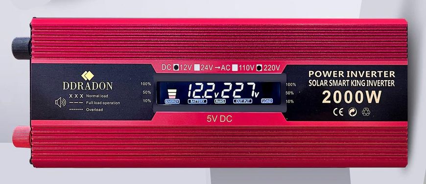 Інвертор 12-220v/2000w (950W) з LCD-дисплеєм