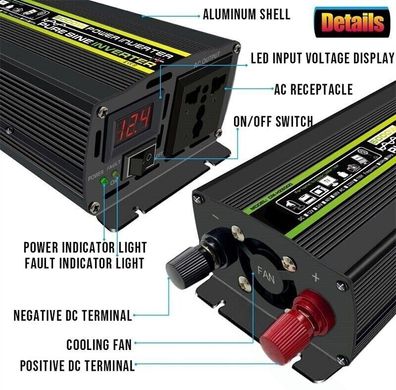 Інвертор 12-220v/4000w (800W). Чиста синусоїда