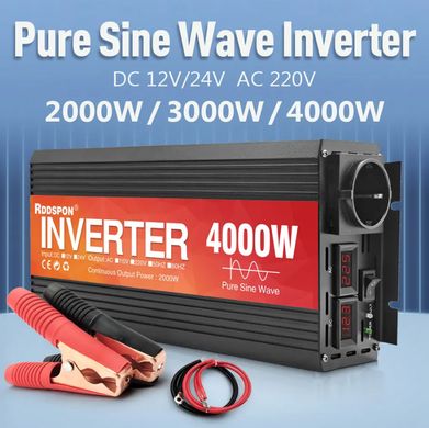 Інвертор 12-220v/4000w (2000W). Чиста синусоїда